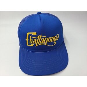 Vintage Chattanooga YoungAn Mesh Trucker Snapback Hat Cap Tennessee Blue Yellow